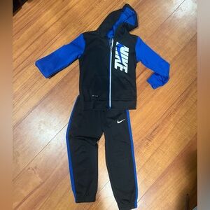 Nike Black and Blue Hoodie Set